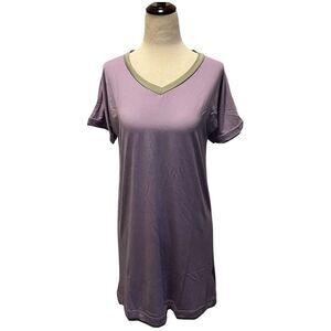 Moon Nite Women’s SMALL Lavender V-Neck Sleep Shirt Short Sleeves Stretch NWT